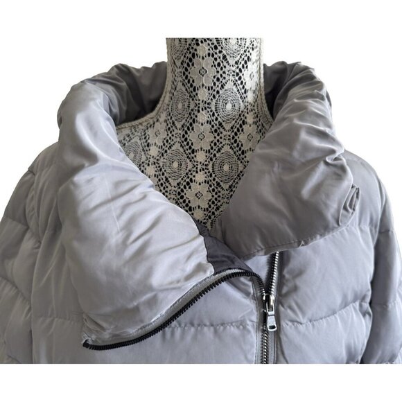 DKNY Women Sport Asymmetrical Zip Packable Down Puffer Coat, Grey, Size XL - Picture 7 of 16